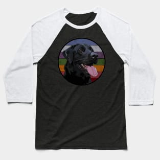 Vintage Black Labrador Retro Retriever Baseball T-Shirt